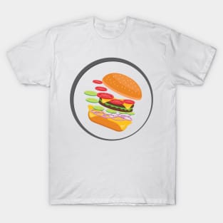 Awesome Burger falling down - I love Burger T-Shirt